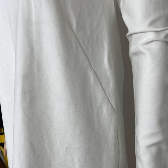 Rosie Pope Maternity Dress Womens XS White Ruffle Trim Long Sleeve Stretch - Picture 8 of 11